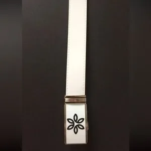 p/a Interchangeable Adjustable Buckle White Smooth Leather Belt You Cut Length P/A | Accessories | Pa Interchangeable Adjustable Buckle  main image 2